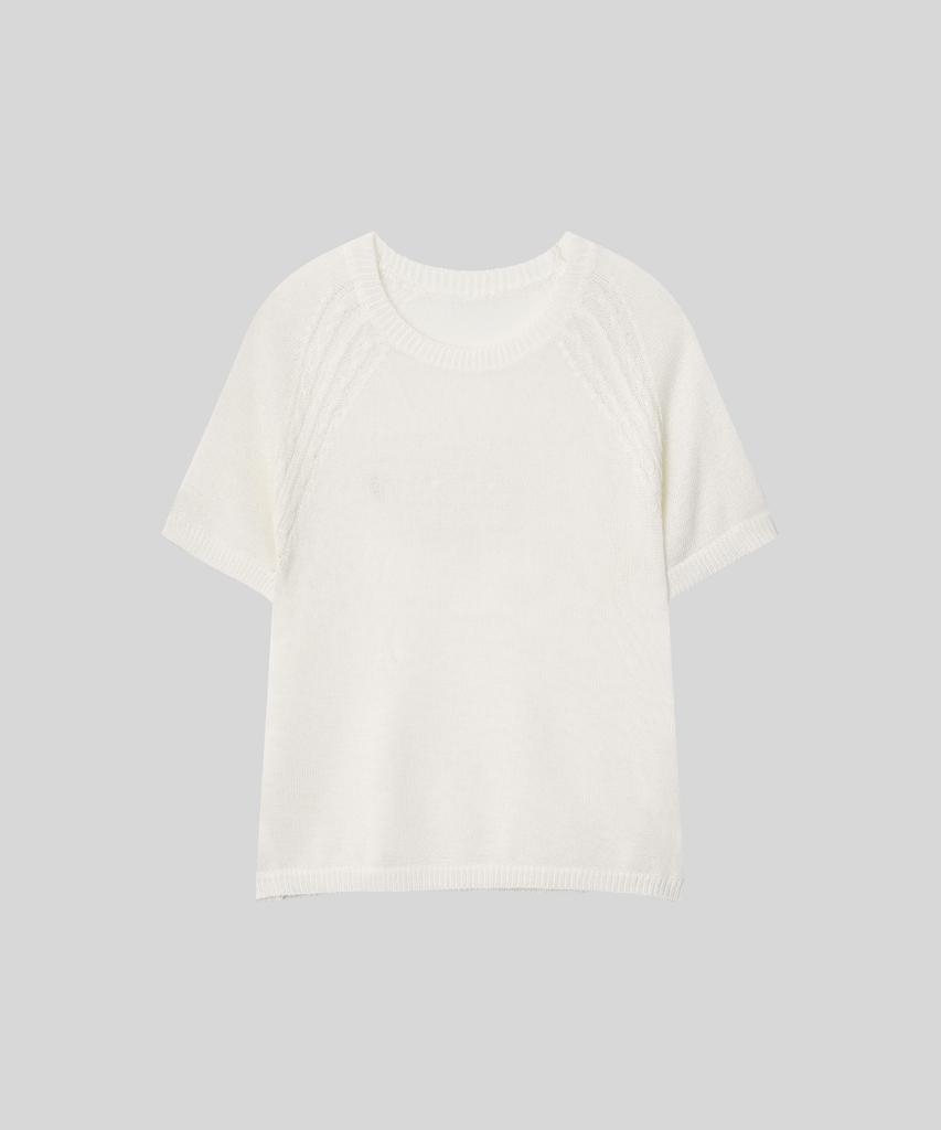 OCCUR Hanji Cooling Round Short Sleeve Knit, Ivory