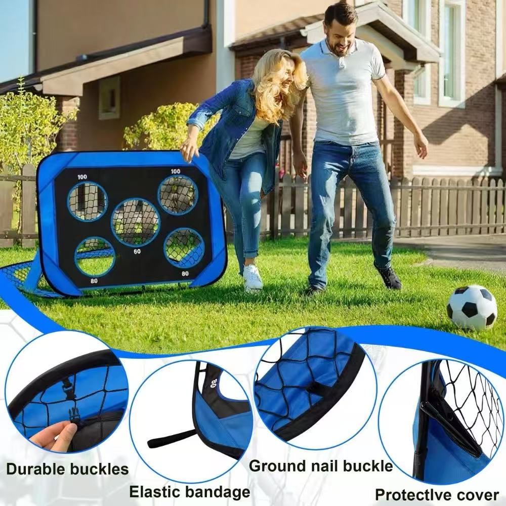 Pop-Up 4-in-1 Fußballtore Netze für Hinterhof Strand Fußball Training Netz Mini Tragbar Faltbar Leicht Indoor Outdoor Fußballtor mit Tragetasche