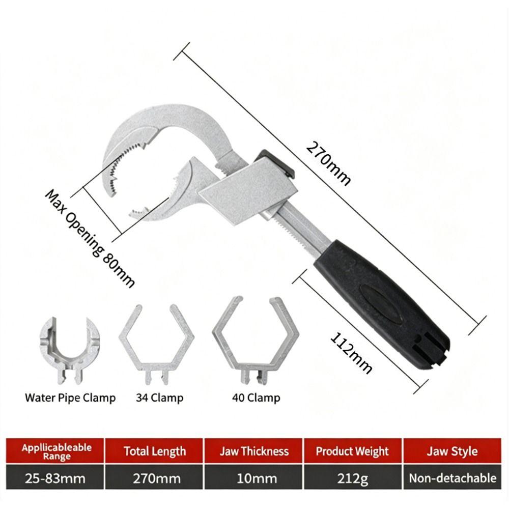 Aluminium Alloy Adjustable Wrench Adjustable Design Bathroom Wrench Sink Spanner  Bathroom Repair
