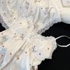 French sweet wind summer ice silk pajamas women's 1011 new cartoon bear suspender shorts loungewear sweet
