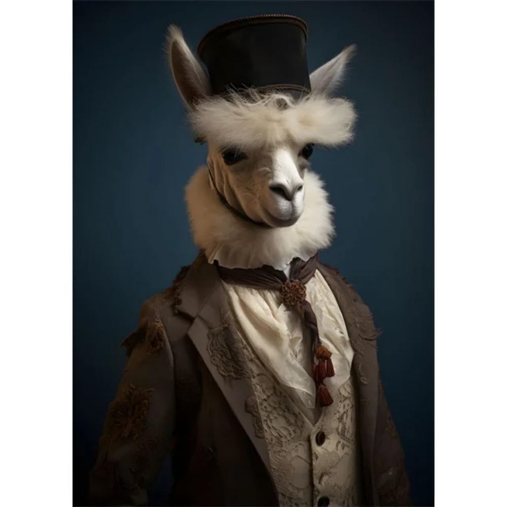 Aristokratyczne Zwierzęta Portret Plakaty i Druki Sztuka Vintage Malarstwo na Płótnie Obrazy na Ścianę do Salonu Dekoracja Domu