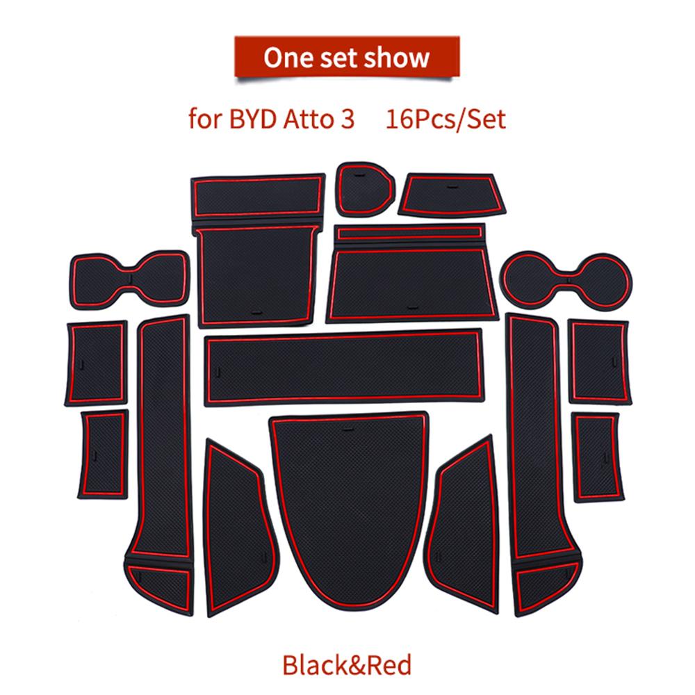 

For BYD Atto 3 2026 2026 2026 LHD Car Interior Door Groove Mats Gate Slot Pad Non-slip Cup Mat Decoration Accessories красный