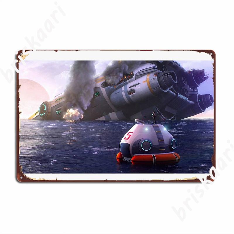 Subnautica Escape Pod Artwork Metal Sign Cinema Living Room Vintage Cinema Wall Plaque Tin Sign Poster 20X30CM