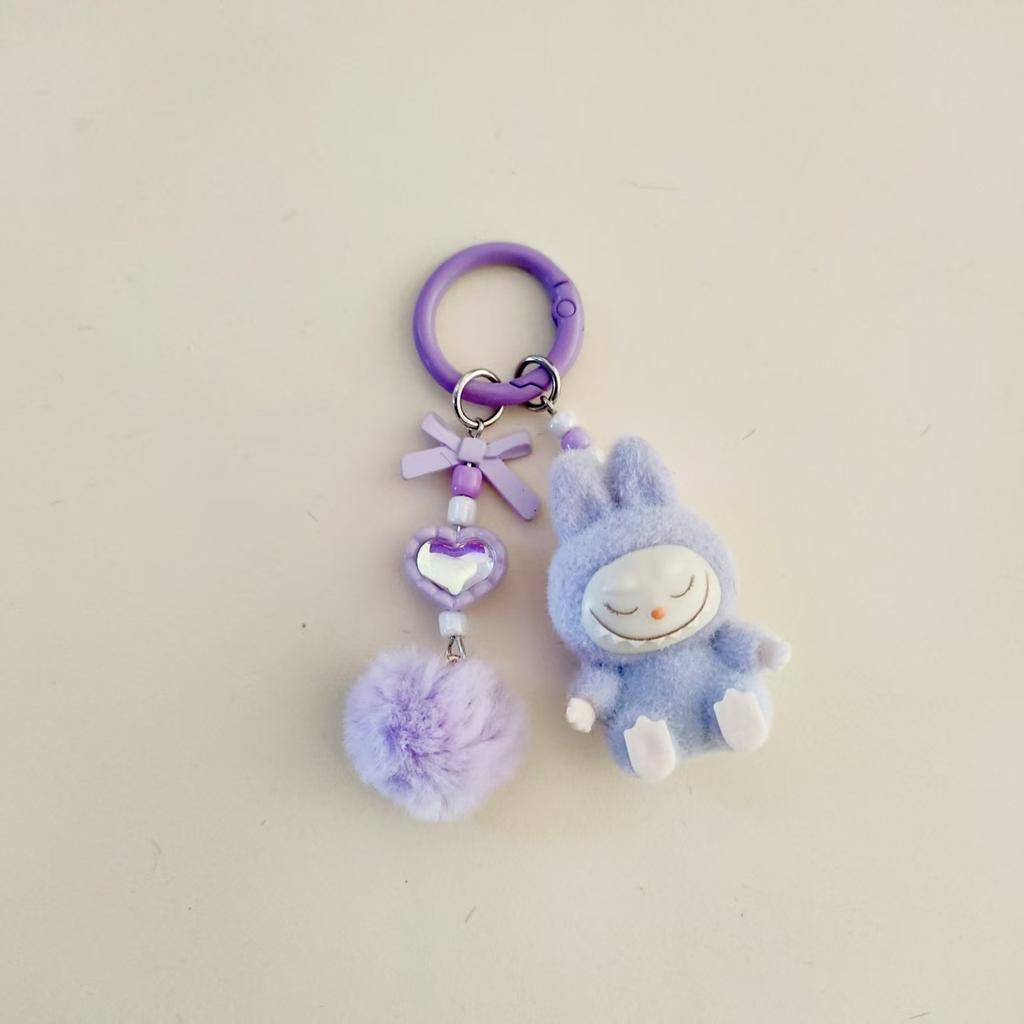 Keychain Change Baby Cute Grain Car Bag Pendant Mini Sitting Flocking Mobile Phone Chain Pull