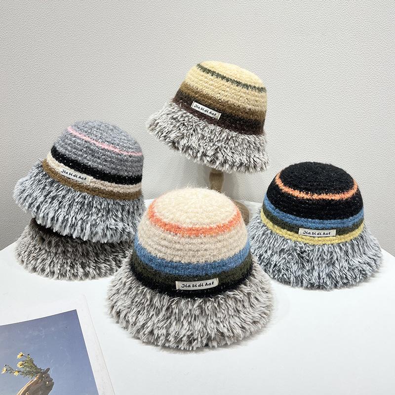 Winter Women's Plush Fisherman Hat Winter Warmth Thickened Hat Ear Protection