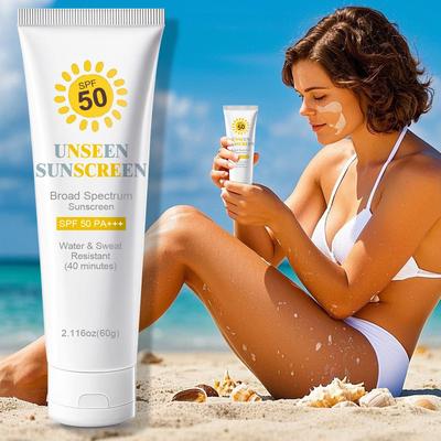 SPF 50 Unseen Sunscreen - Sun Protection For Face and Body, Non-Sticky and Water & Sweat Resistant - Broad Spectrum UVA/UVB Sun Protection,60g