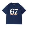 Number 67 Hand Holding Graphic T Shirt Unisex Unisex Minimal Typography Tee Unisex Casual Cotton Streetwear Short Sleeve Tops