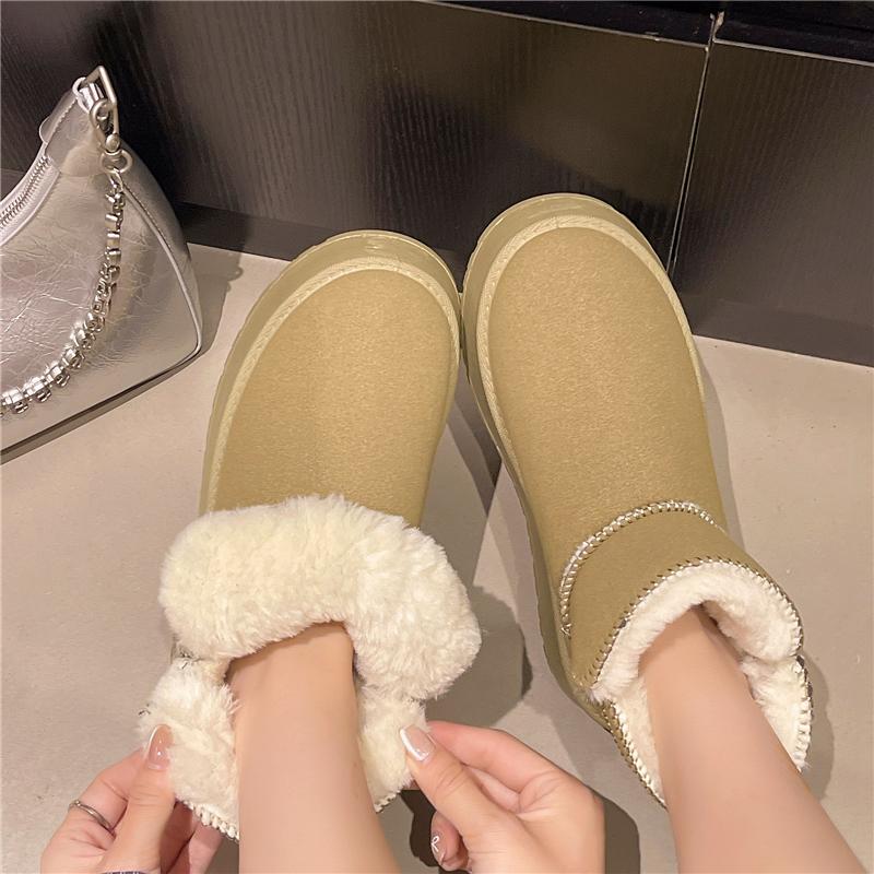 Fashion Platform Snow Boots Winter Outdoor Fur Integrated Cold Resistance Fleece Thickening Warm Non-slip Cotton Boots