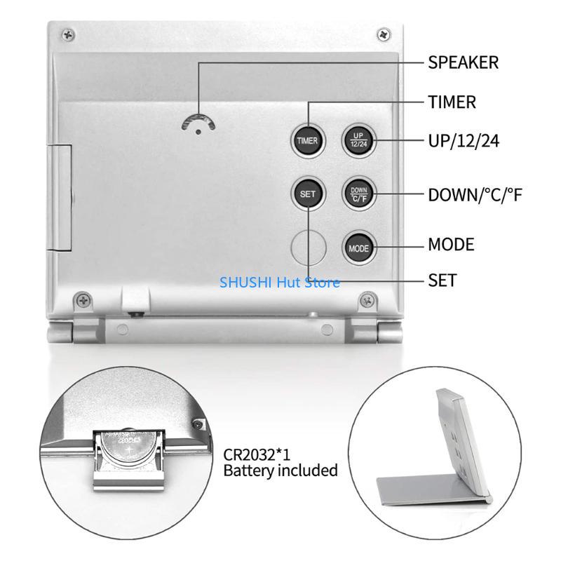Digitale Reisewecker für Zuhause Schlafzimmer Reisen Faltbare Wecker D57B