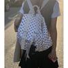 Korean Version of College Style Casual Schoolbag Women's 2025 New Canvas Bag Polka Dot Printed Backpack One Piece