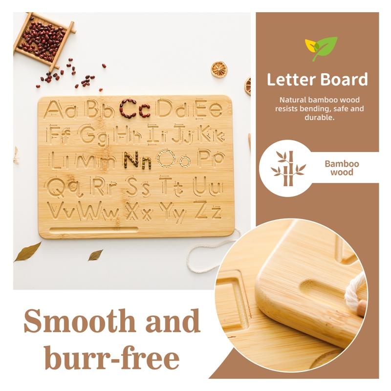 New Montessori Alphabet Learning Board Wooden Toys Children'S Early Education Toys Wooden Digital Alphabet Board Infant Gifts