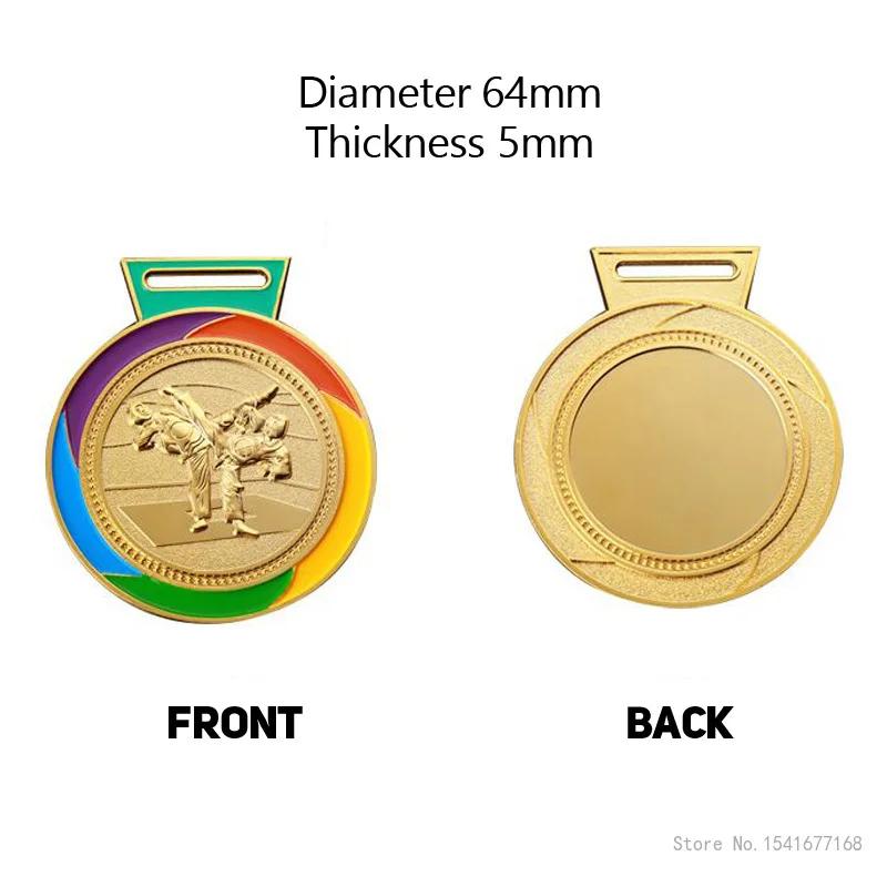 Customized Taekwondo Medal Tag, Gold Silver Bronze, Zinc Alloy, School Sports Competition, Creative Souvenir, 1Pc