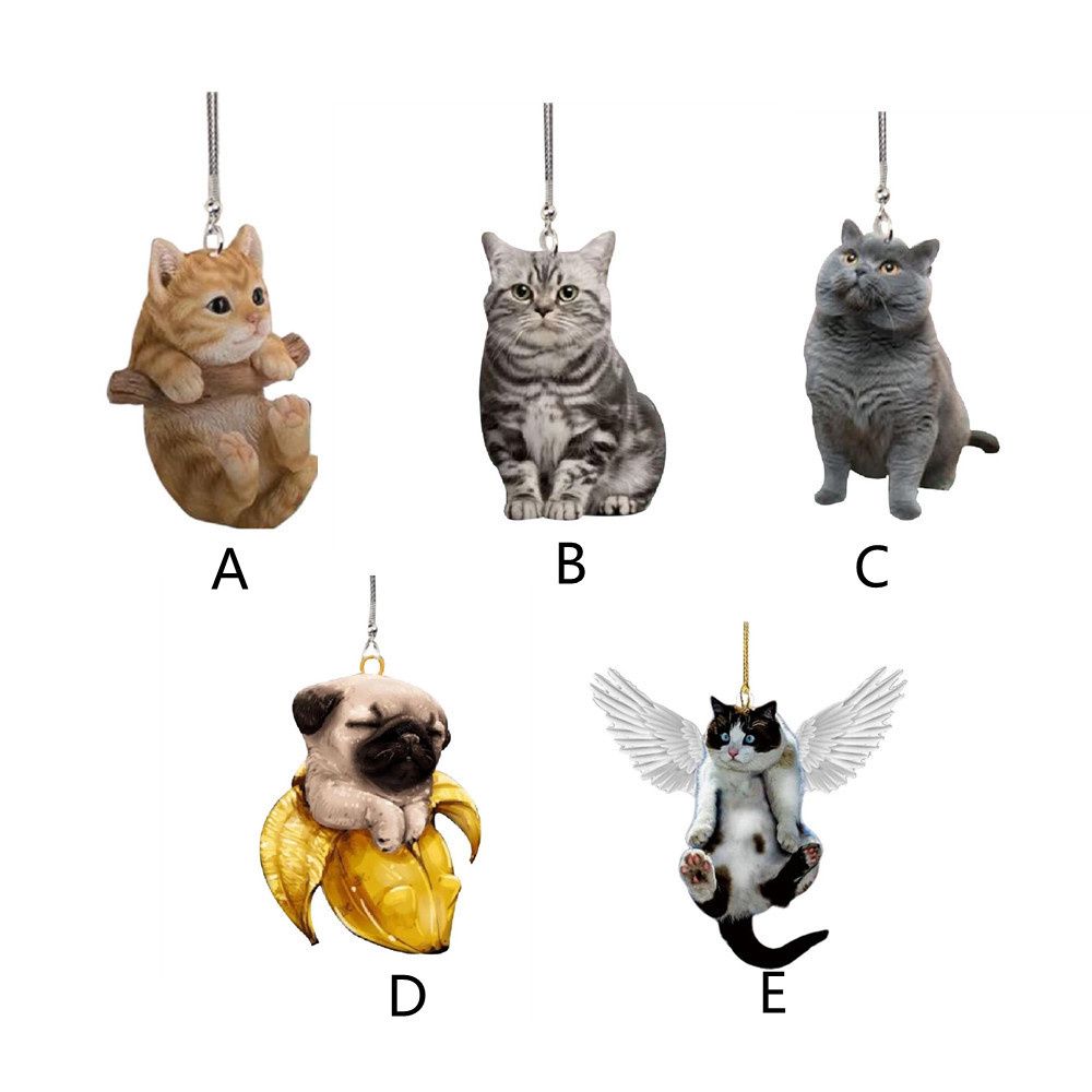 Car Interior Decor Car Hanging Ornament Animal Acrylic Pendant Cat Car Pendant Car Acrylic Pendant