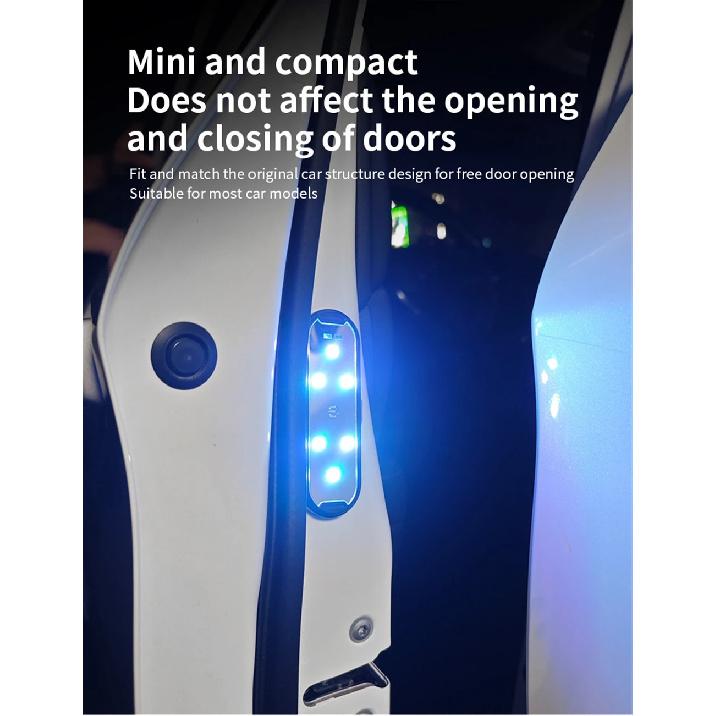 4PCS Magnetic Led Interior Car Wireless Adhesive LED Light Neon Car Door Lights LED Welcome Light Anti-collision Strobe Lights