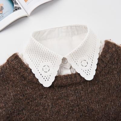 Perfect Match New Hollow Fake Collars For Woman Removable Shirt Detachable Collar Business Sweater White Lace Lapel False Collar Casual