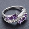 925 Sterling Silver Female Purple Round Zircon Stone Finger Engagement Ring Vintage Wedding Band Bridal Jewelry for Women