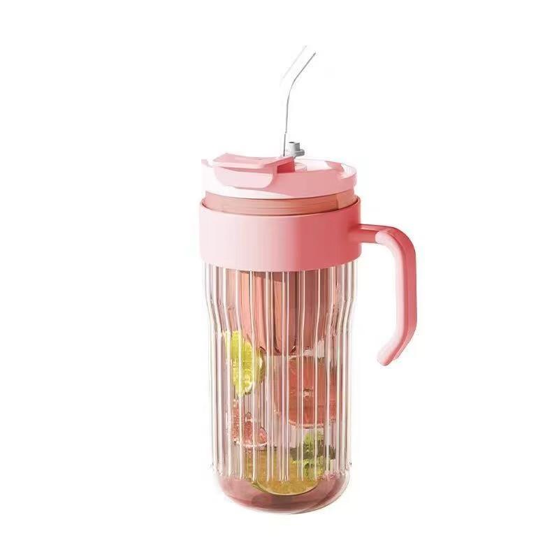 Changqi Women's Glass Water Bottle with Straw