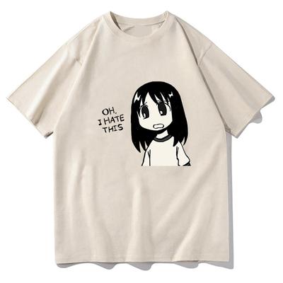 100% Cotton Azumanga Daioh Ayumu Kasuga Women Summer T-shirt Loose Short-sleeved Casual Basic Shirt O Neck Solid Color Clothes