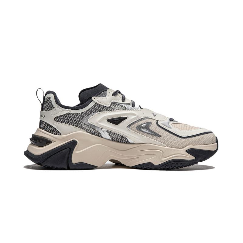 Li Ning CF Su Series Comfortable Versatile Shock Absorbing Durable Low Top Lifestyle Casual Shoes Men Sneaker Gray Off-White AGLU141-1