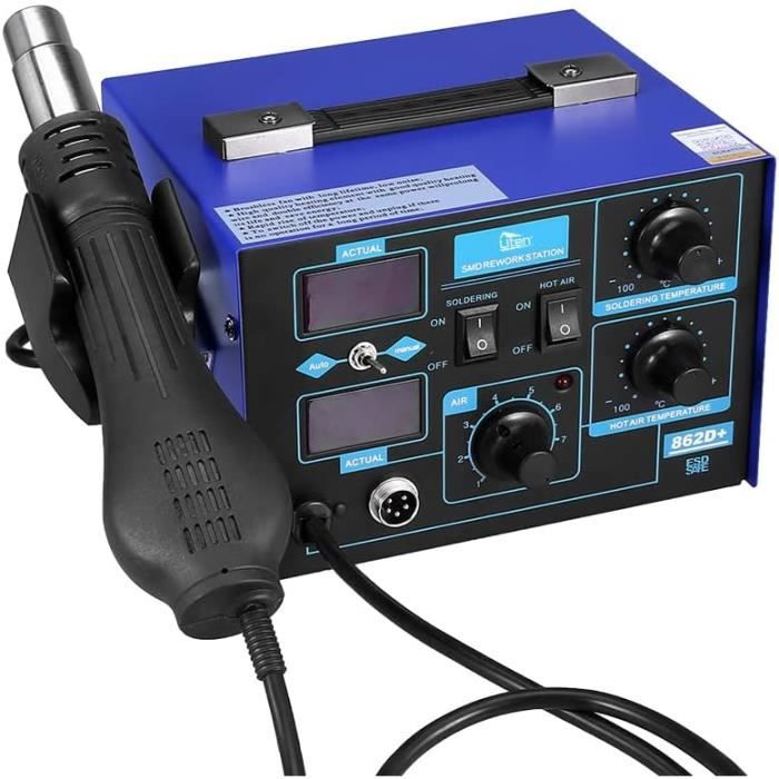 Station de Soudage électronique numérique 2 en 1 avec pistolet à air chaud 862D avec Fonction de Stabilisation de la Température
