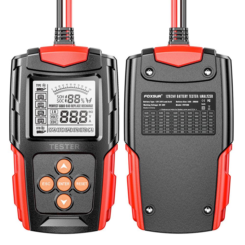 12V 24V Car Battery Analyzer Diagnostic Tools CCA Internal Resistance Tester Charging Scanner Digital Battery Tester Capacity