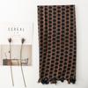 Black Dot 88*180Cm Women Viscose Scarf Winter Warm Shawl Muslim Hijab Cotton Linen Feeling Foulard Tassel Pashmina Wrap