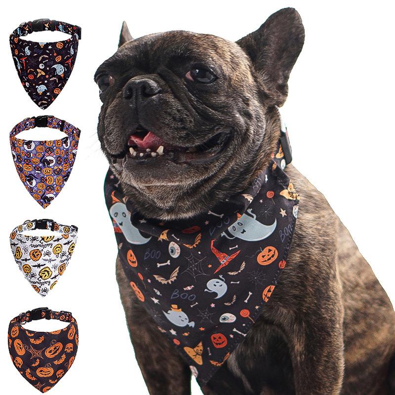 Halloween Dog Accessories for Small Large Dogs Cat Puppy Pet collar Pumpkin Skull Dog 1Pc Triangle scarf collar Pet Supplies