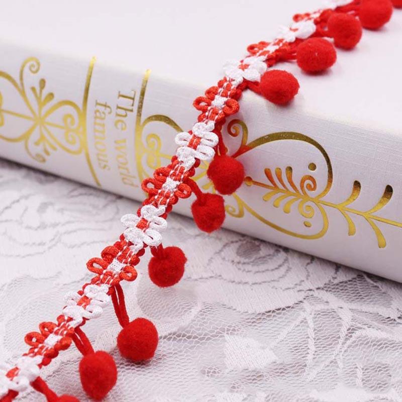 1/5/10Yards Pom Pom Trim Lace Fabric MINI Pearl Pompom Fringe Ribbon Sewing Lace Kintted Fabric Handmade DIY Craft Accessories