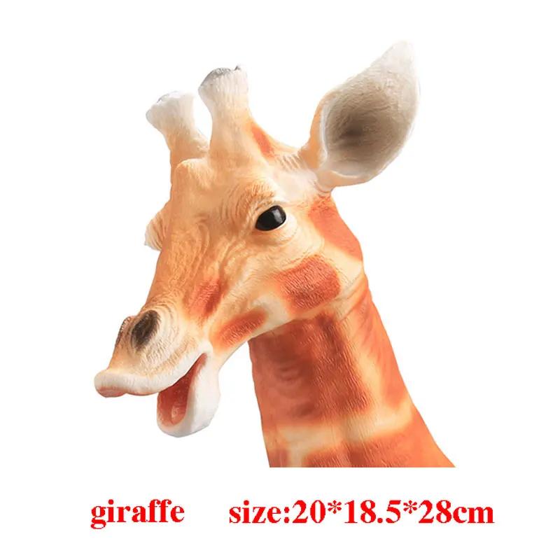 Soft Vinyl Rubber Animal Head Hand Puppet Figure Toys Gloves Model Gift Dinosaur Hand Puppet Toys For Halloween dress up