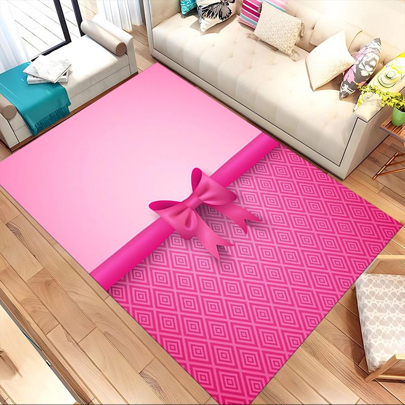 bow ribbon Crystal Velvet chair mat Area Rug - Non-Slip, Floor Mat, Office Desk Chair Rugs, Bedroom Decor.Christmas Gift-1106131