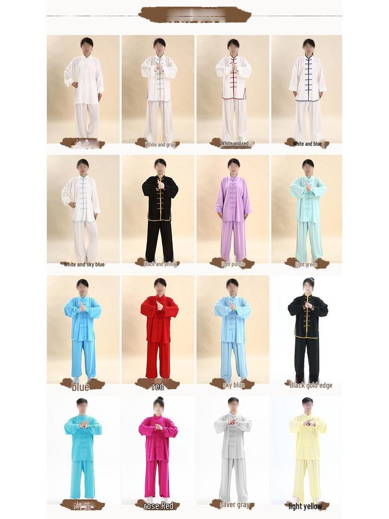 Wiosenno-letni bawełniano-jedwabny strój do Tai Chi - Odzież do ćwiczeń i występów dla mężczyzn i kobiet