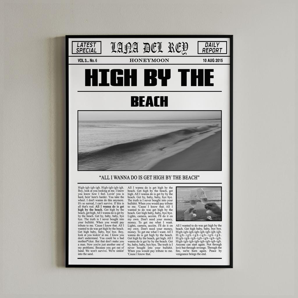 Black and White Lana Del Rey Newspaper Poster Aesthetics Girl Singer Rapper Canvas Painting Print Wall Art Mural Home Room Decor