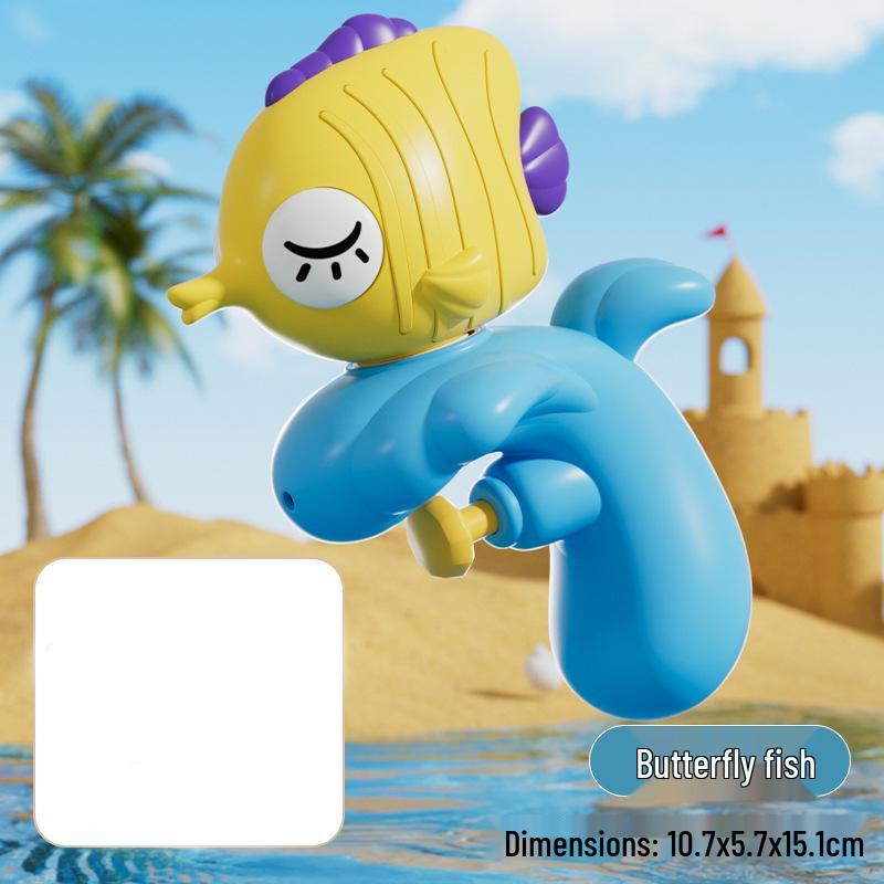 Kids' Ocean-Themed Pull-Out Water Cannon Toy for Summer Water Fights