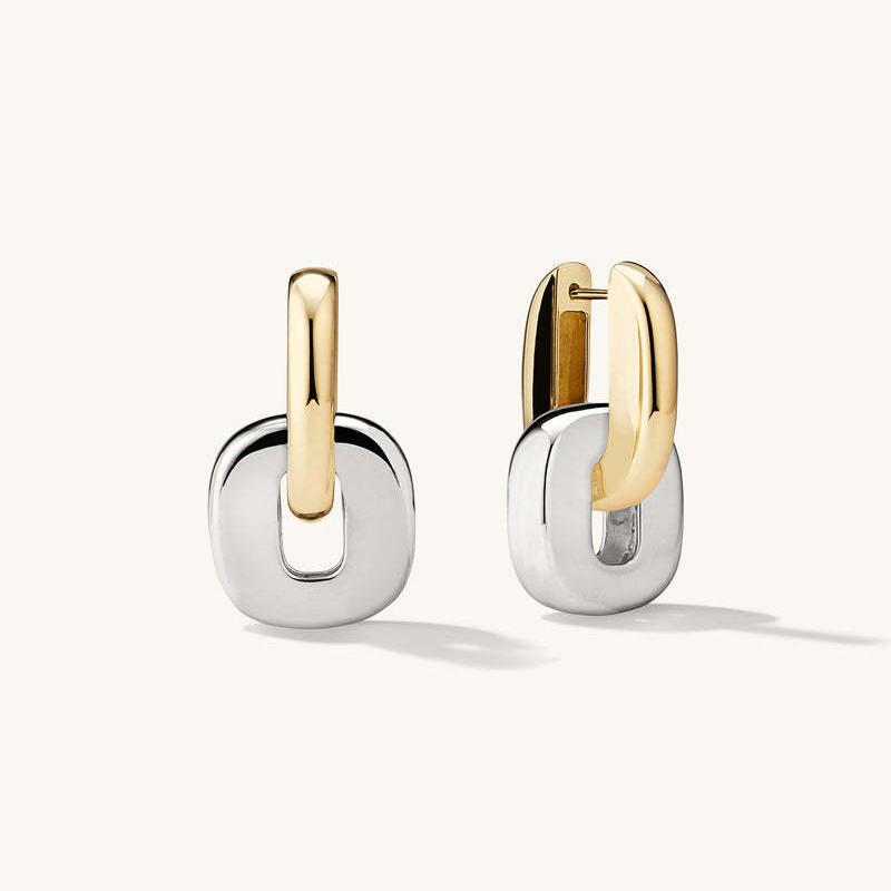 18K Gold-Plated Irregular Geometric Earrings with Retained Gold Color