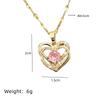 1 Pcs Light Luxury Cool Style Love Heart Collection Gold Plated Copper Pendant Necklace With Stainless Steel Chain
