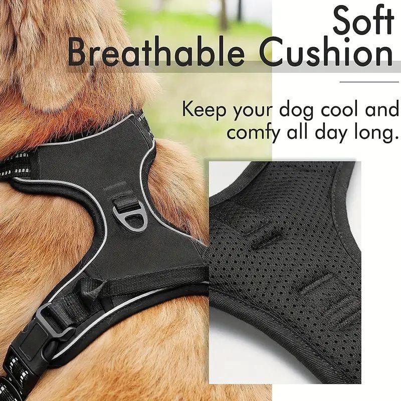 Service Dog Harness Front Clip Heavy Duty Reflective Easy Control Handle For Large Dog Walking Easy To Control For Small Medium