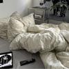 French Style Retro Printed Bedding Rural Style Duvet Cover Solid Color Dust-proof and Easy To Clean Mattress Protective Covers Envelope Pillowcase