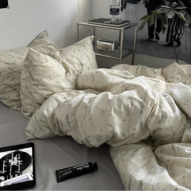 French Style Retro Printed Bedding Rural Style Duvet Cover Solid Color Dust-proof and Easy To Clean Mattress Protective Covers Envelope Pillowcase