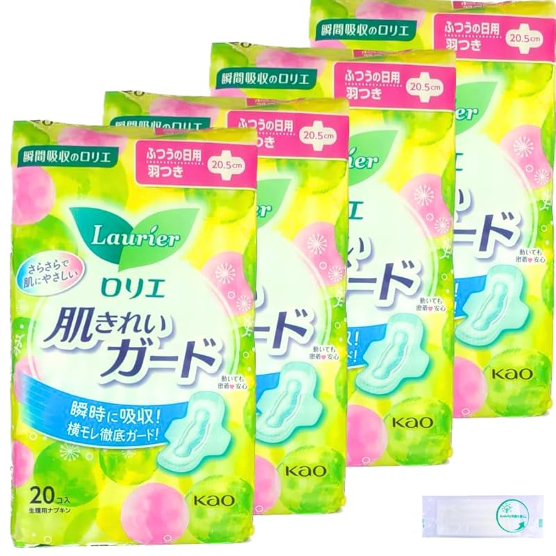 

Laurier clean skin guard Normal daily use/with wings (20.5cm) 20 pieces x 4 sets [Activity official wet sheet included]