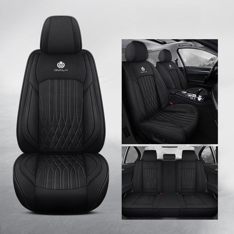 Five-Seat Car Interior Set/All Seasons/Easy Design/Durable/Breathable/Fully Covered in Linen/Universal Seat Cover/Six Colors/Easy Maintain/Install