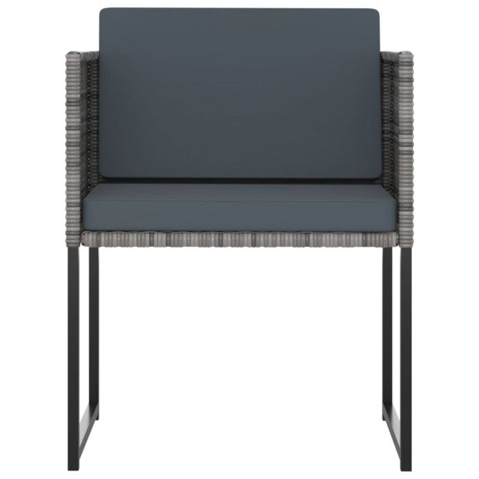 VidaXL Salon de jardin 11 pcs avec coussins Résine tressée Gris