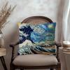 Japanese Wave Art Maple Design Cushion Cover Happy Autumn Harvest decor Holiday Decorati Pillow Cover