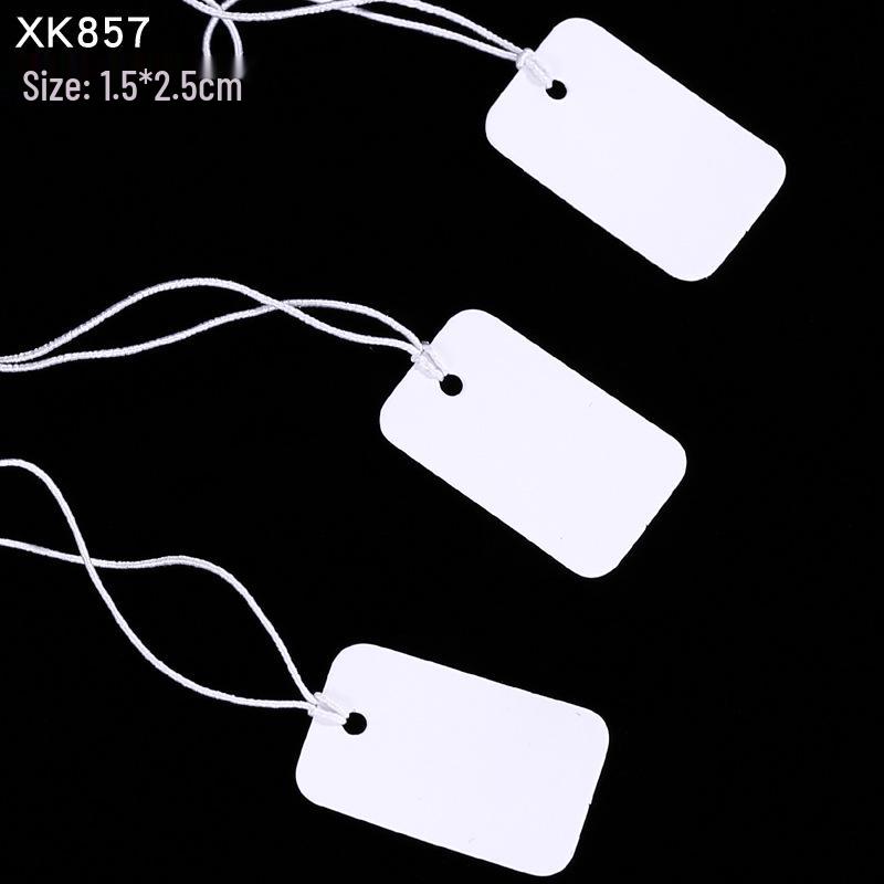 Kraft Hanging Price Tags with Elastic Cord - 100 Pieces for DIY Jewelry Ornaments