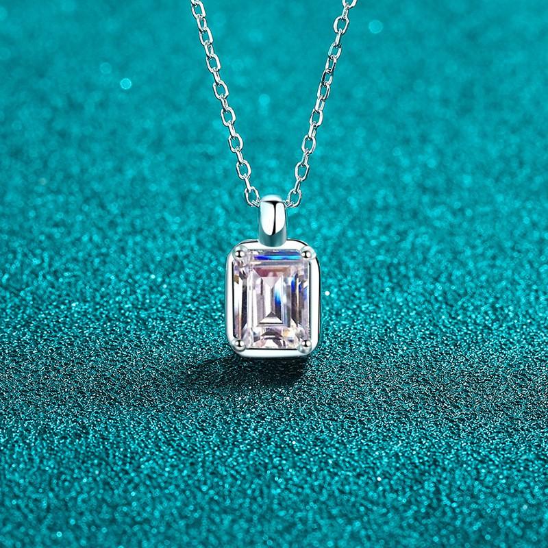 Minimalist Square Candy Pendant Necklace Women Sterling Chain Daily Wear Simple Locket Jewelry