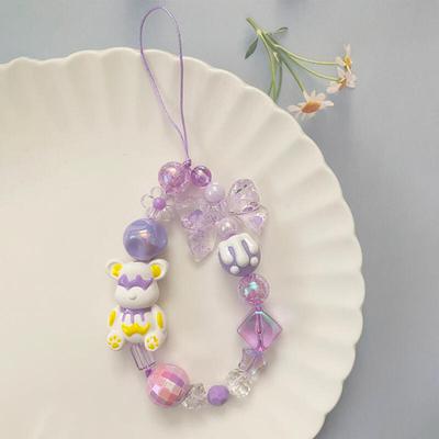 Ribbon Bearbrick Biz Keyring (Pink/Purple)