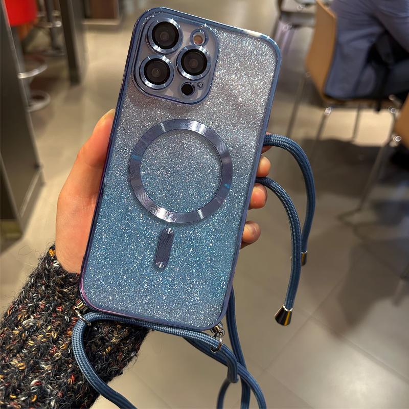 Crossbody Lanyard Full Lens Protect Case For iPhone 15 16 16E 14 13 12 11 Pro Max Plus Magsafe Magnetic Wireless Charging Cover