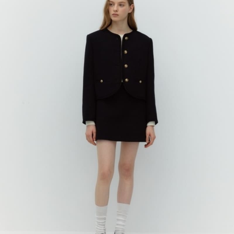 DEPOUND cotton rib knee socks - off white