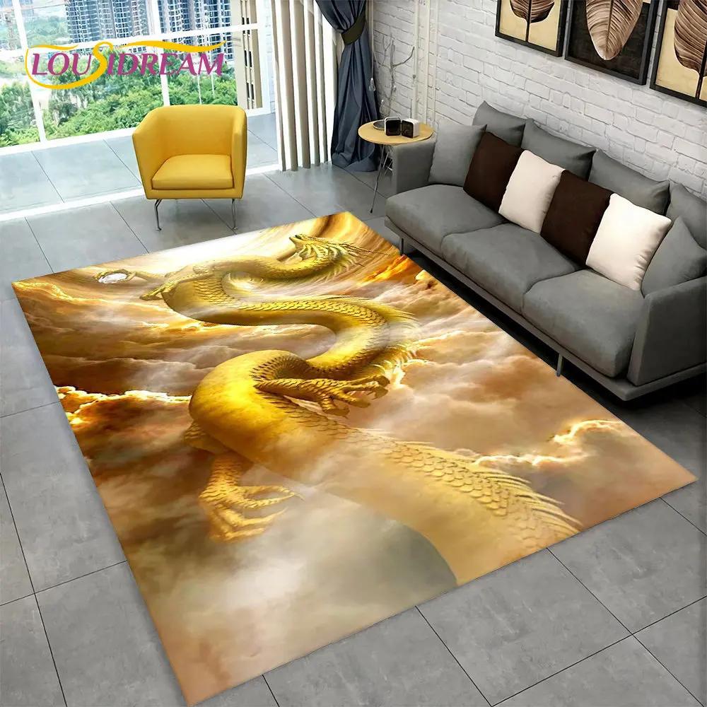 Duży dywanik z motywem smoka z kreskówek, dywanik do salonu, sypialni, sofy, wycieraczka, dekoracja kuchni, dzieci bawią się antypoślizgową matą podłogową