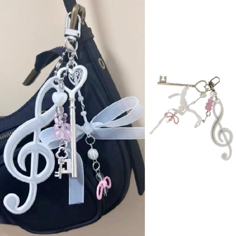 Bowknot Note Pendant Multifunctional Pendant Keychain Pendant Bag Charm Resin Texture Suitable for Various Occasion
