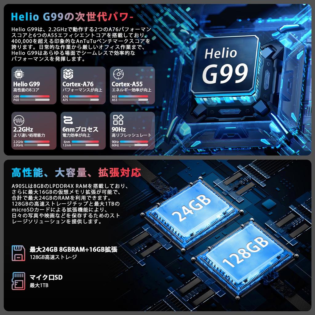 10 Zoll und Helio AvidPad Android 15 FHD In-Cell 90Hz IPS Großes Licht Gesicht Leichtgewicht Vollmetall Japanisch Perfekt für Video und Vorstellung des